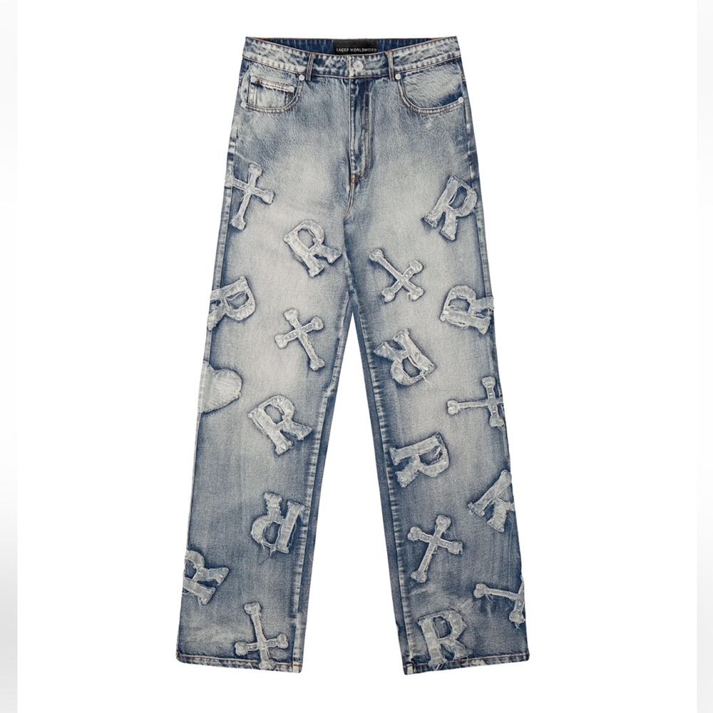 Racer Worldwide Washed Ice Patch Jeans size 28 (size small)
